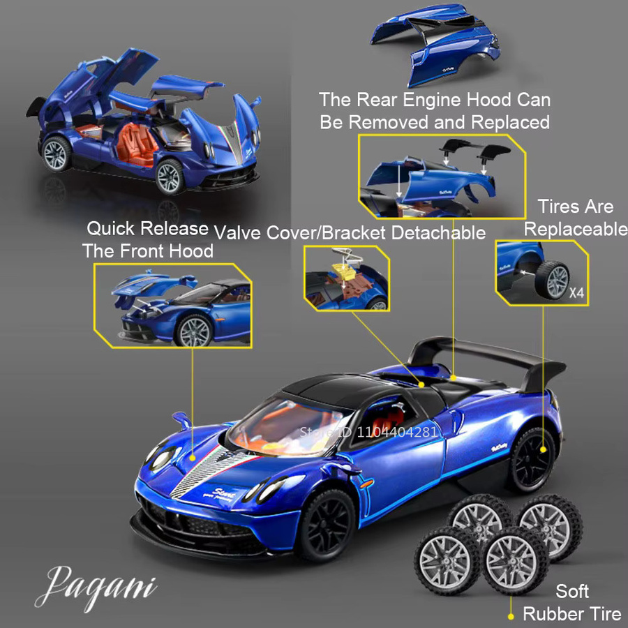 MAKEDA Pagani Zonda R AE86, Miniaturspielzeug, 1:43, Metall - Bild 1
