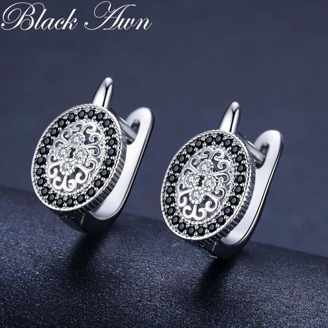 YIRAN Jewelry Creolen 925 Sterlingsilber, Spinell, Damen - Bild 1