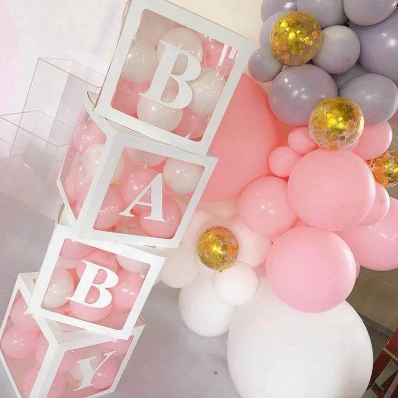 Weiße Baby Briefkasten Ballonbox für Babyparty und Babyshower, Dekoration für den 1. Geburtstag oder zur Geschlechtsenthüllung, Höhe: 25 cm - Bild 2