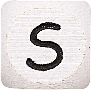 Rico Design Buchstaben Würfel Ahornholz schwarz weiß S - Bild 1
