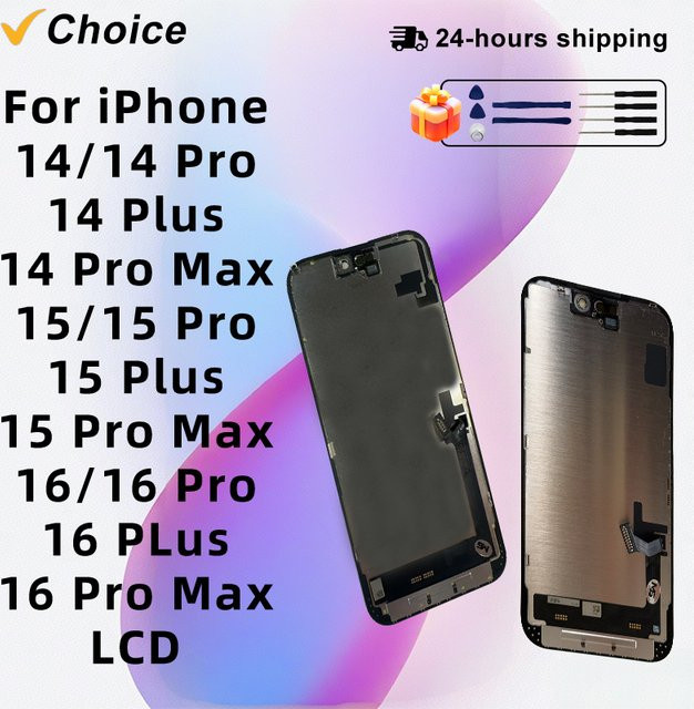 Apple OLED LCD Display Bildschirm mit Touch Digitizer Montage für iPhone XR XS Max 11 12 13 14 15 16 Pro Max Mini Plus in Schwarz - Bild 1