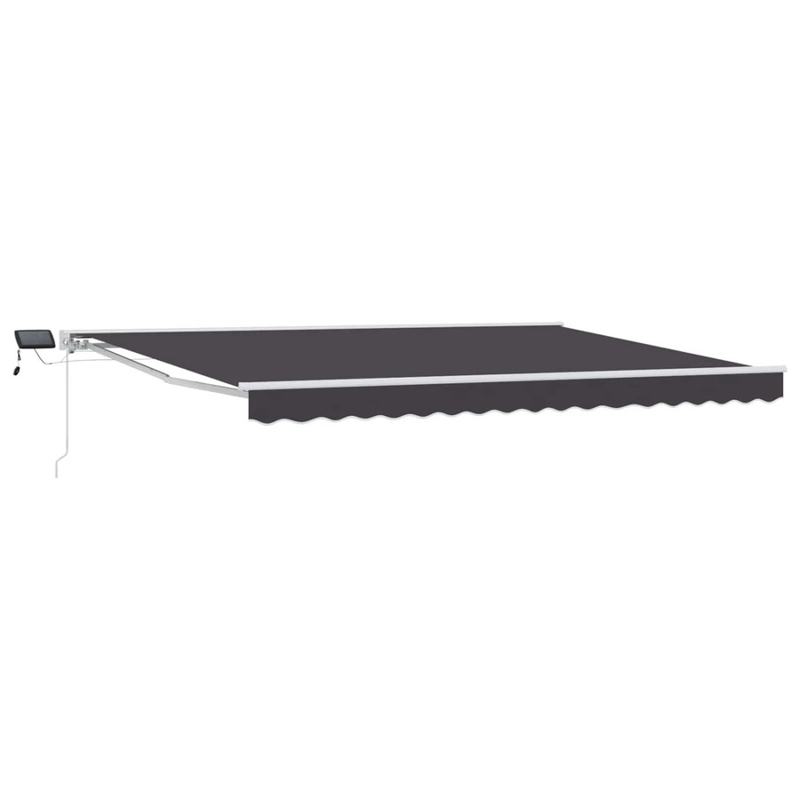 vidaXL Manueller Markisenrahmen mit LEDs in Anthrazit, B/H: 400 x 200 cm - Bild 2