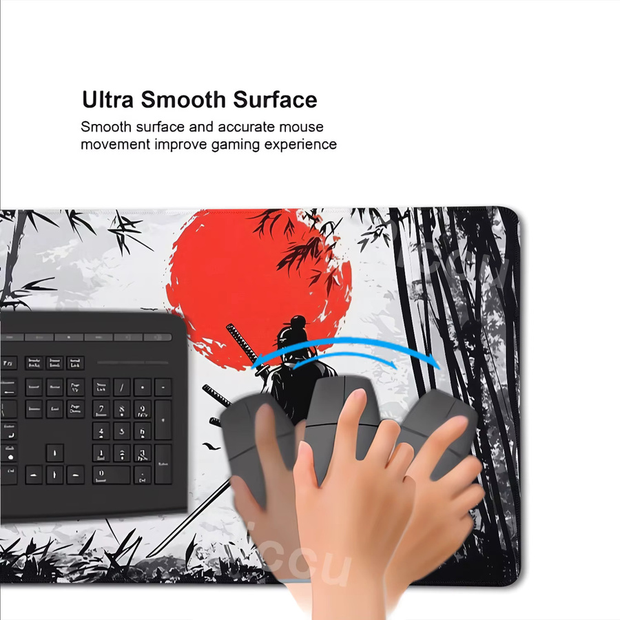 Riccu Gaming-Mauspad Samurai und die rote Sonne in Rot, Schwarz und Multicolour - Bild 2