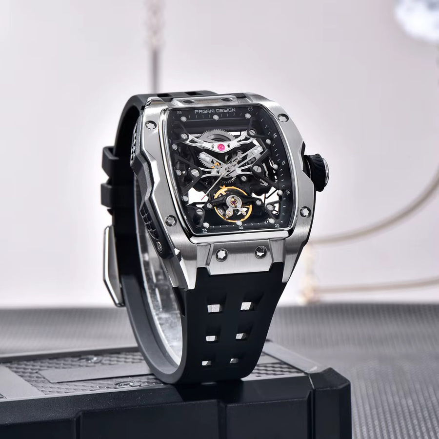 PAGANI DESIGN Armbanduhr Automatik, Edelstahl, 42 mm, Herren, Schwarz - Bild 3