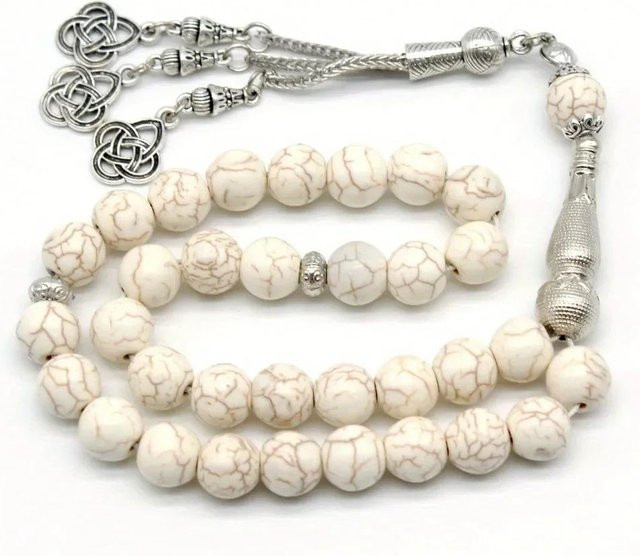 Lucky Star Jewelry Gebetsrosenkranz, Harzperlen, Weiß, Unisex - Bild 1