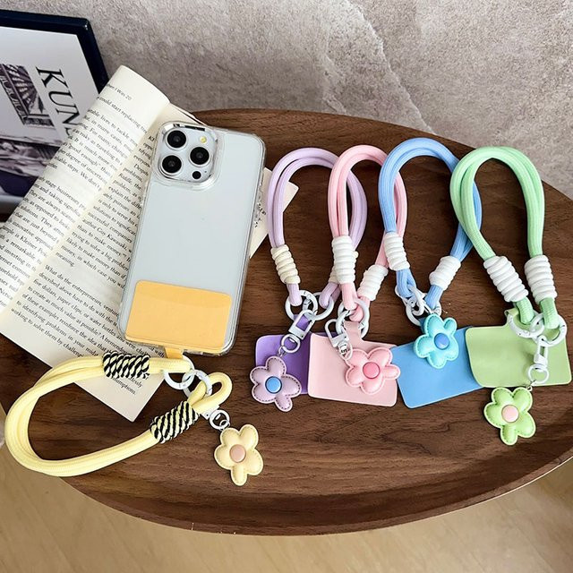 Korea Y2K Cute Blumen und Süßigkeiten Design Telefon Lanyard im Perlen-Stil als Armband und Zubehör für dein Smartphone - Bild 1