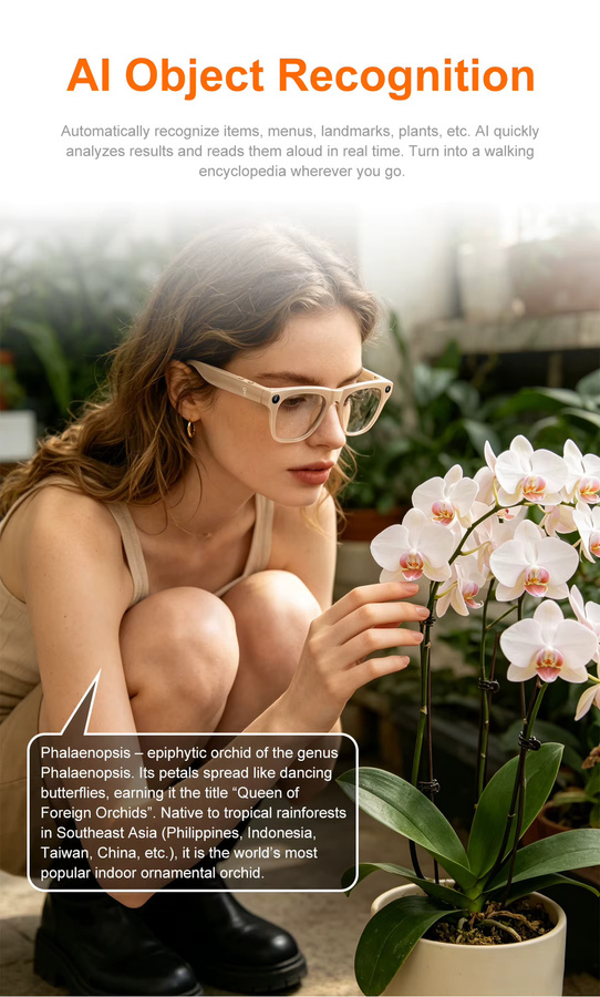 Lenovo Smart AI-Brille mit 8K HD Aufnahmekamera für Foto und Video, wasserdicht mit Bluetooth für Sprachanrufe und Übersetzung - Bild 6