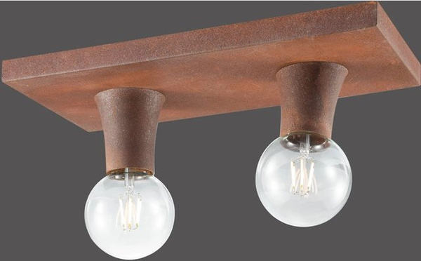Just Light Deckenleuchte Turn me Rost 2-flammig in Bronze und Rost mit E27 Fassung