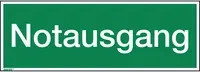 Notausgang Hinweisschild von H. Marahrens GmbH in Grün und Weiß, Breite: 29,7 cm, Höhe: 10,5 cm - Bild 1
