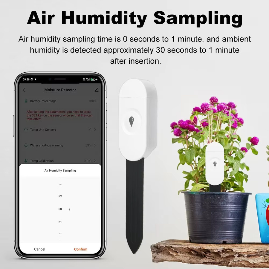 Coolo Tuya Zigbee Bodenfeuchtigkeitssensor mit Temperatur- und Luftfeuchtigkeitsmessung, 3-in-1 bis 5-in-1 Pflanzensensor für Bodenwasser-Mangel-Test, Farbe: Weiß - Bild 5