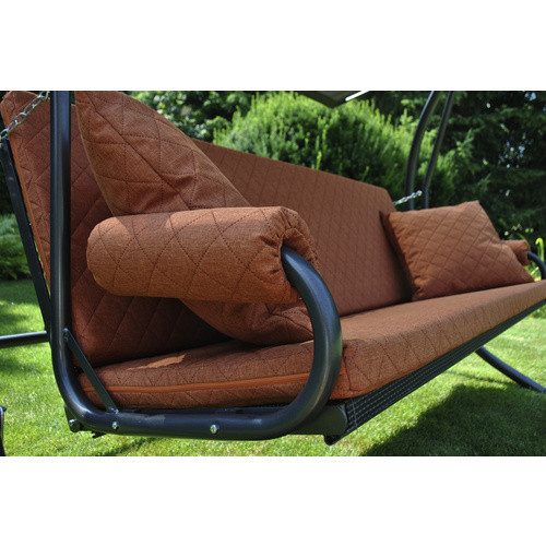 Angerer Freizeitmöbel Hollywoodschaukel Elegance Joy 3-Sitzer in Terracotta mit Liegefunktion, Auflagen und Sonnendach - Bild 2