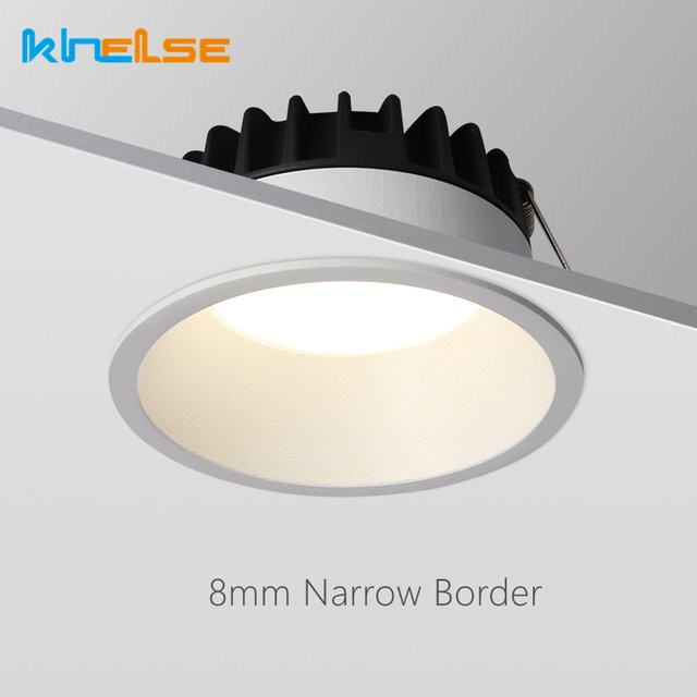 Khelse LED Einbau Deckenleuchte dimmbar, runde COB Downlight Spotbeleuchtung in Weiß für Wohnzimmer und Schlafzimmer - Bild 1
