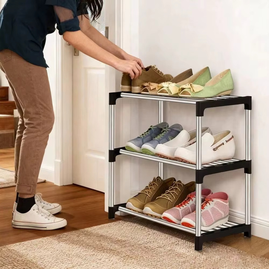 Untior Schuhregal aus Metall, platzsparendes und mehrstöckiges Aufbewahrungsregal für den Eingangsbereich im minimalistischen Design - Bild 2