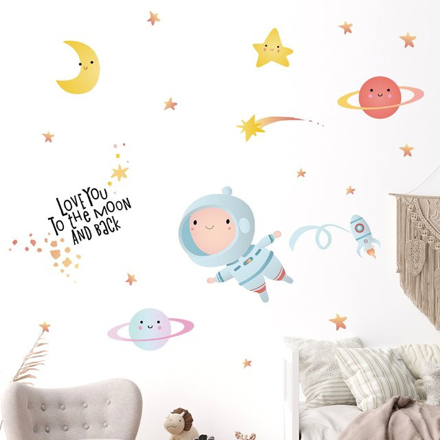 Wasserdichter Wandaufkleber Stern und Planet von BRUP in Mehrfarbig für Kinderzimmer und Schlafzimmer - Bild 1