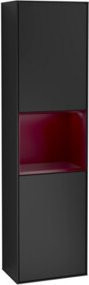 V&B Hochschrank Finion in Blau mit LED-Beleuchtung und Glastüren, B: 41,8 cm, H: 151,6 cm - Bild 1