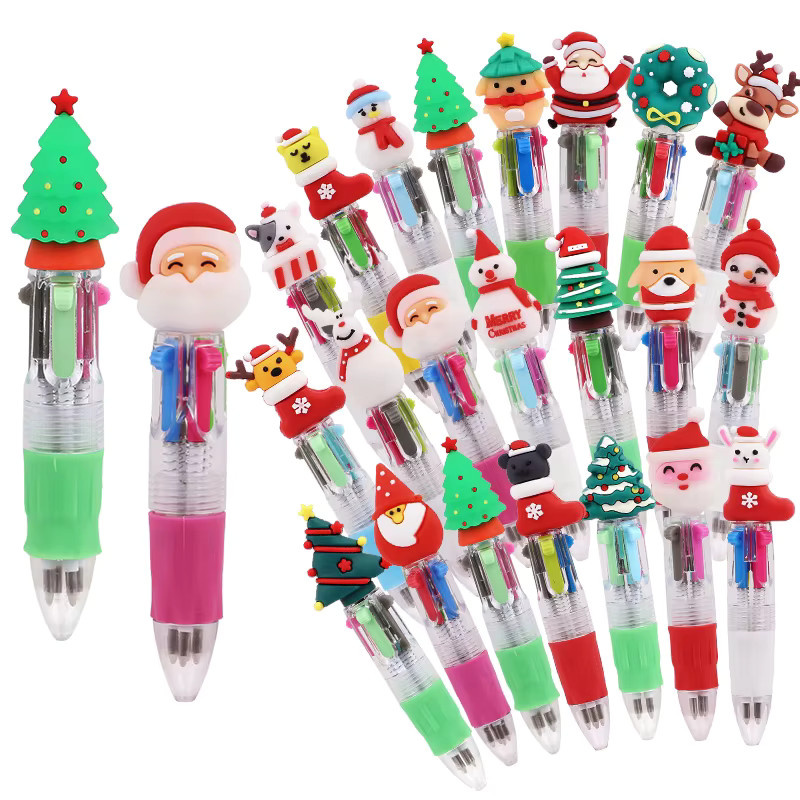Cartoon Weihnachten Kugelschreiber Set für Kinder in 4 Farben als Geschenk für Geburtstag oder Neujahr - Bild 4