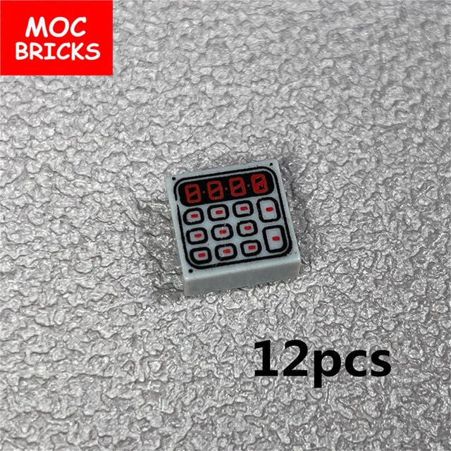 Yiran toy MOC Steine Bedruckte Fliese 12-teiliges Set Zeitung Telefon Band Uhr - Bild 1
