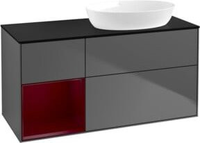 V&B Waschtischunterschrank Finion mit Wandbeleuchtung, Anthrazit lackiert, Breite: 120 cm, Tiefe: 50,1 cm, Höhe: 50,1 cm - Bild 1