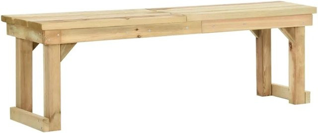 vidaXL Gartenbank aus rustikalem Kiefernholz in Braun und Grün, B/T/H: 140 x 45 x 45 cm - Bild 1