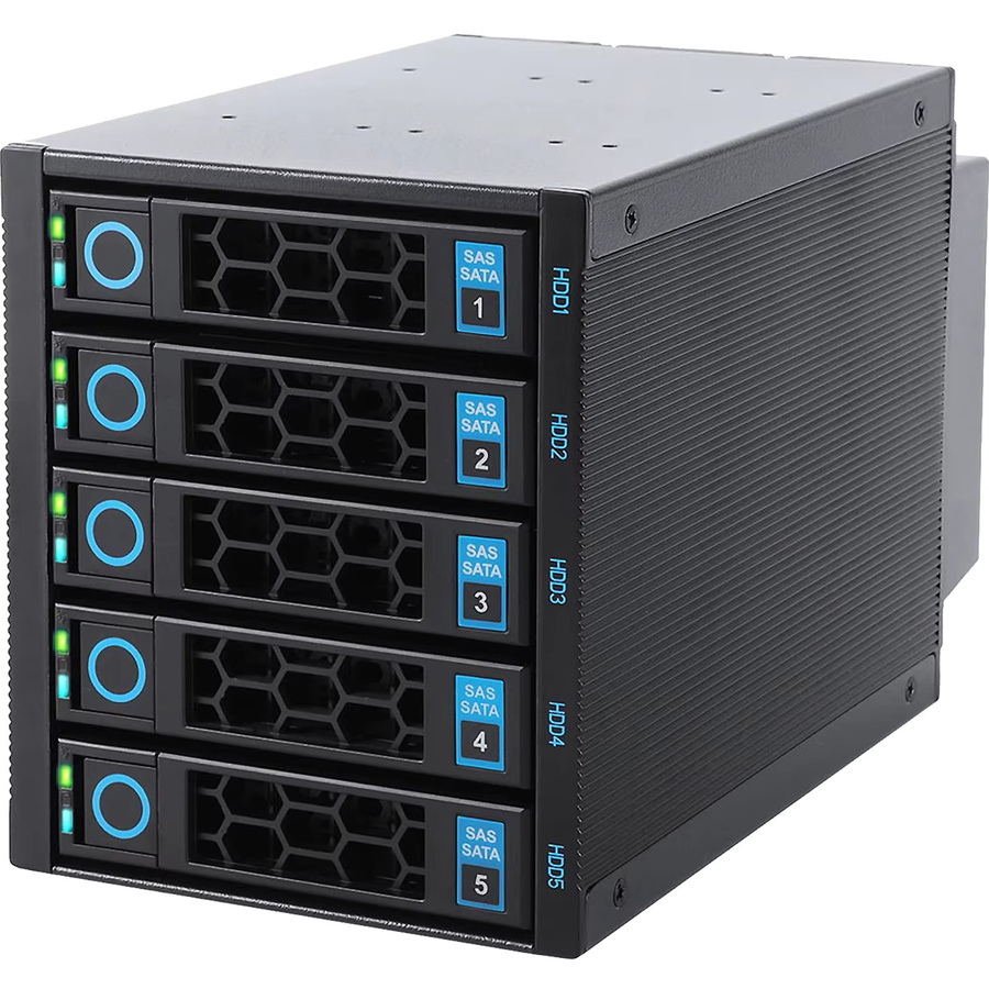 ZhenLoong Modulares NAS Speicherserver-Gehäuse in Schwarz mit 5 Einschüben für 3,5 Zoll HDDs, 3U/4U Rack-kompatibel mit 3x 5,25 Zoll Plätzen und Hot-Swap-Funktion - Bild 2
