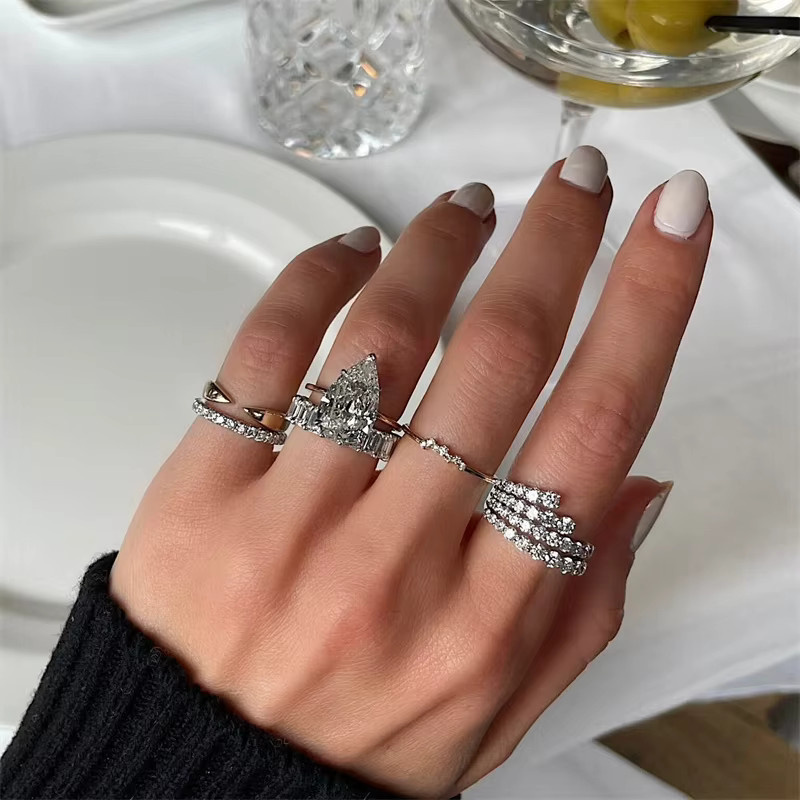 Huitan Ring, mehrschichtig, kubischer Zirkonia, Damen - Bild 2