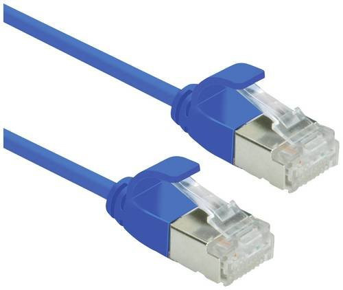 Roline RJ45 Patchkabel CAT 6a U/FTP Ethernet LAN Blau, Länge: 0,30 m - Bild 1