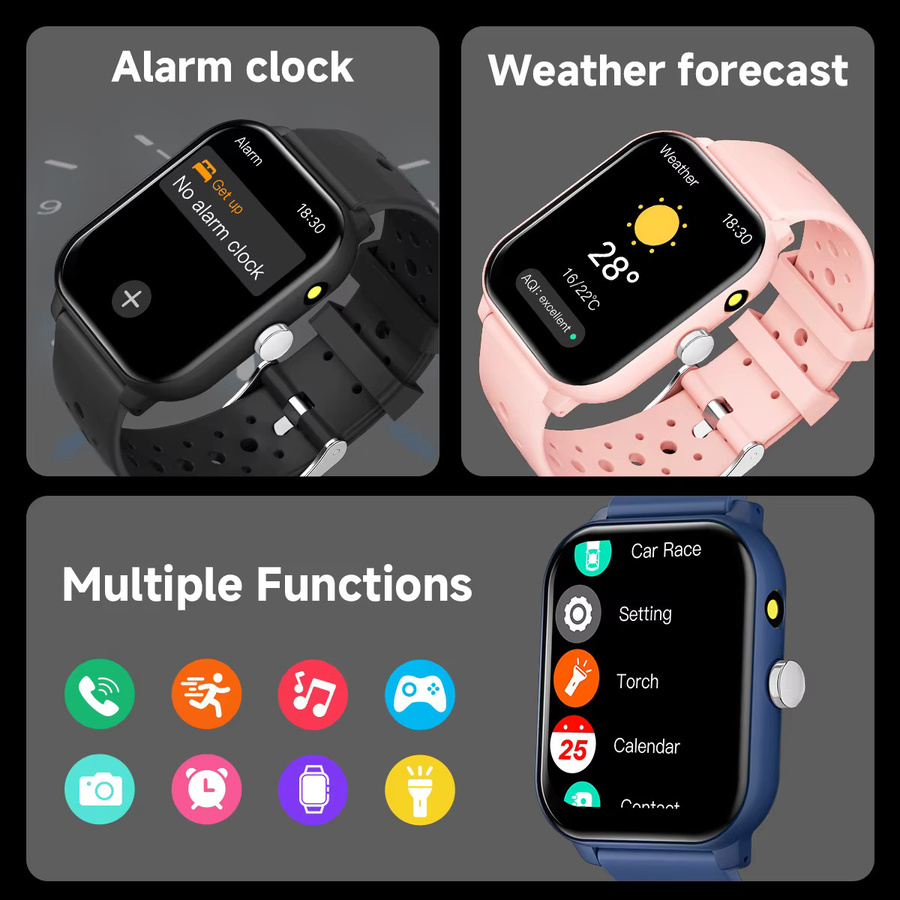 SIMSONLAB Smartwatch mit Taschenlampe und Bluetooth-Anruffunktion, 1,83 Zoll IPS Display, Schwarz, Unisex - Bild 4