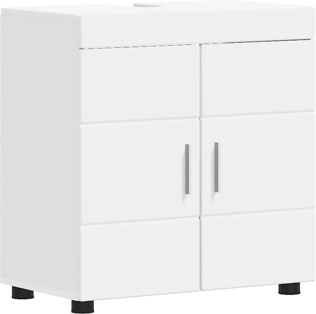 vidaXL Badezimmerschrank-Set TULUM Weiß, moderner Waschbeckenunterschrank aus Holzwerkstoff, B/T/H: 60 x 34 x 63 cm - Bild 1