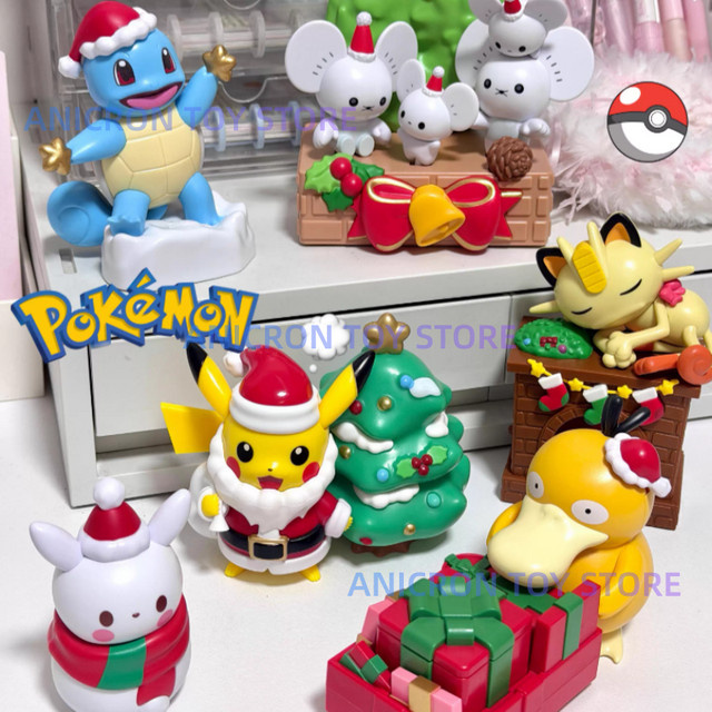 Bandai Pokémon Maushold Psyduck Pikachu Squirtle, Schreibtisch Dekor Ornament, Bunt / Mehrfarbig - Bild 1