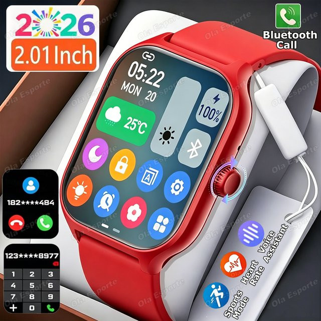 Ola Esporte Smartwatch in Pink mit Herzfrequenz-, Blutsauerstoff- und EKG-Messung sowie Bluetooth-Anruffunktion für Herren und Damen - Bild 1
