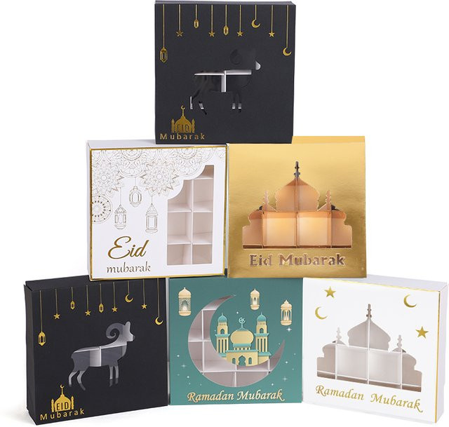 Eid Mubarak Geschenkbox für Ramadan und Eid Al-Fitr, bunte Schokoladenverpackungsbox aus Papier für islamische Festlichkeiten - Bild 1