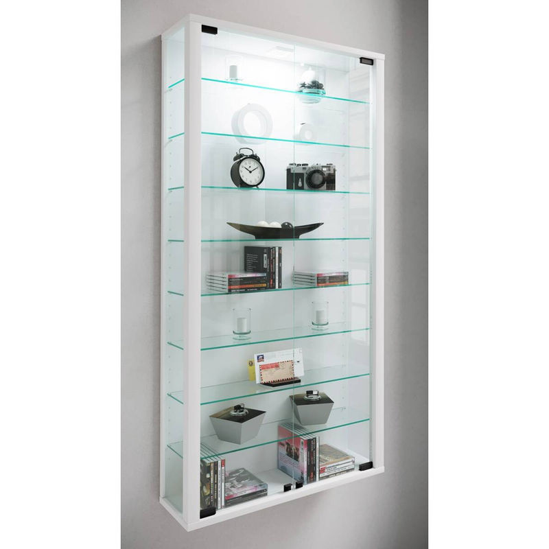 VCM Wandvitrine Vitrosa Maxi in Weiß mit ESG-Sicherheitsglas, H: 118 cm, B: 59 cm, T: 18 cm - Bild 5