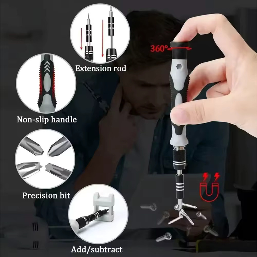 PINTUDY 115-in-1 Präzisions-Schraubendreher-Set mit magnetischen Spitzen für Elektronik- und Laptop-Reparaturen - Bild 2