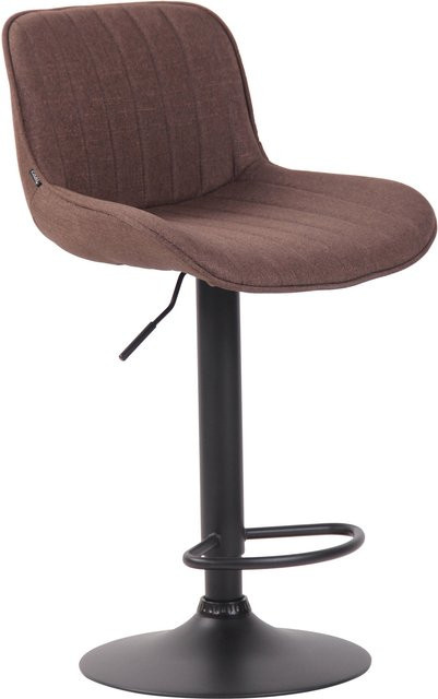 TPFLiving Barhocker Lento mit schwarzem Gestell und braunem Stoff, modern und drehbar um 360 Grad - Bild 1