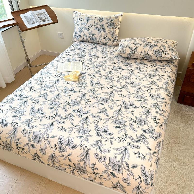 Bonenjoy Spannbettlaken mit Blumenmuster aus Mikrofaser, Multicolour, B/T/H: 90 x 200 x 28 cm - Bild 4