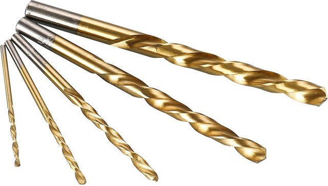 VIBRATITE HSS Bohrer Set für Linkslauf, 10 Stück, Gold, Durchmesser: 2 mm, 2,7 mm, 4 mm, 6 mm, 7,5 mm - Bild 1