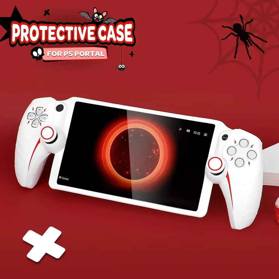 Ispoofer Silikon-Faceplate für PS Portal, Tragbare Vorder- und Rückplatten Gehäuseabdeckung Zubehör für PlayStation, Schwarz und Weiß - Bild 2