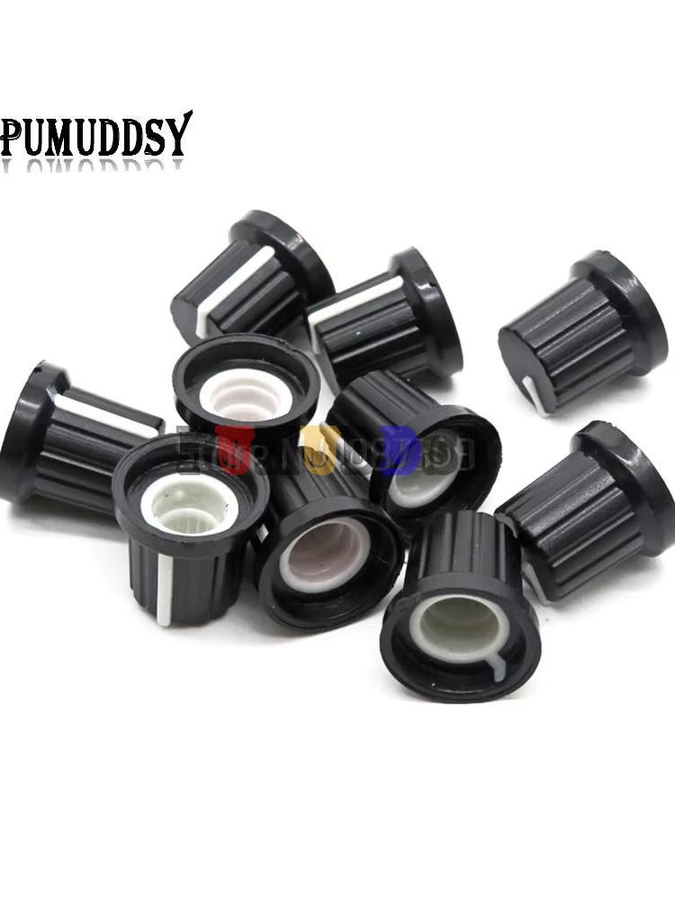 PUMUDDSY Set aus 20 Kunststoff-Rändelknöpfen für Potentiometer mit 6mm Wellenlochdurchmesser - Bild 2