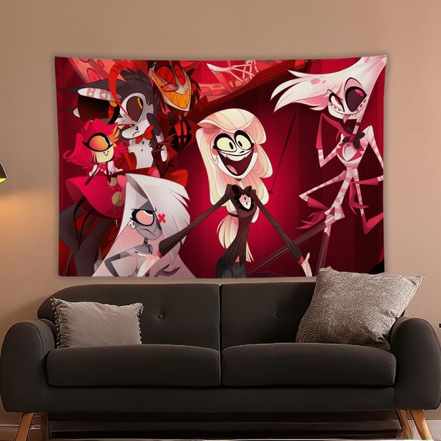 Hazbin Hotel Wandteppich mit Cartoon-Print von JMG Household Supplies, rot, B: 40 cm, H: 60 cm - Bild 1
