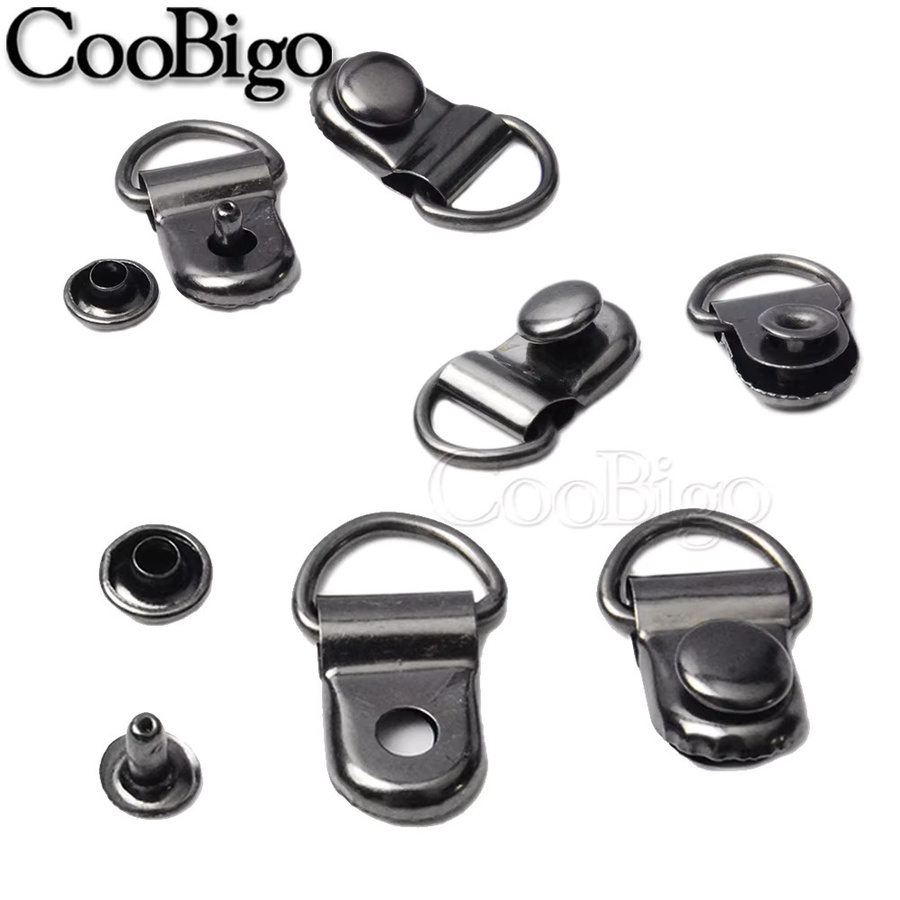 CooBigo D-Ring Nieten Set vergoldet, 50 Stück DIY Handwerk Zubehör für Leder, Taschen, Schuhe und Bilderrahmen - Bild 3