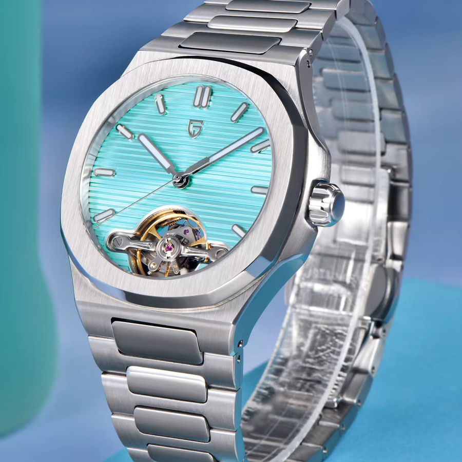PAGANI Automatik-Armbanduhr Edelstahl, Blau, Saphirglas, Herren - Bild 3