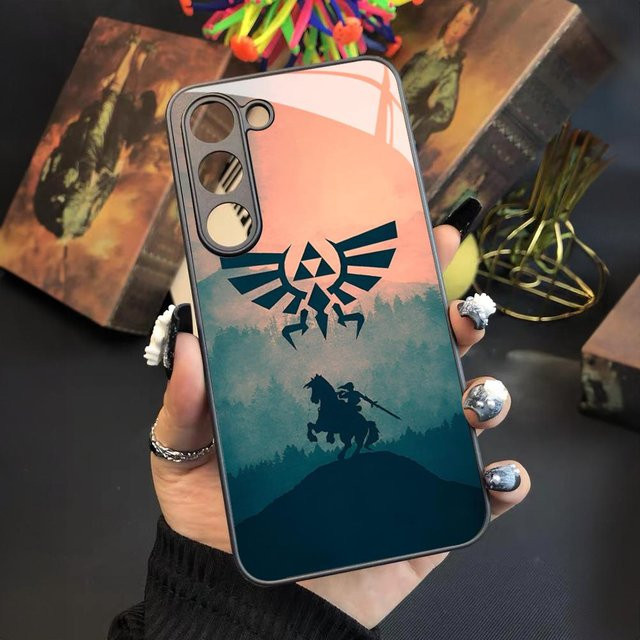 Handyhülle im Cartoon Anime Zelda Design für Samsung Galaxy S24 S23 S22 S21 S20 A24 A34 A54 A53 Note20 M54 FE Ultra Plus mit Glashülle in Multicolour - Bild 1