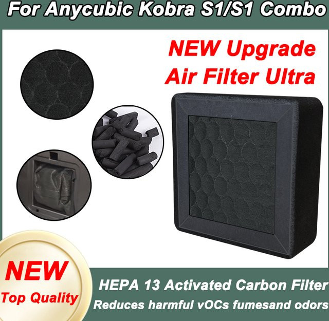 Anycubic Aktivkohle und HEPA13 Filter für Kobra S1 Combo Luftfilter Ultra 3D-Drucker OEM-Ersatz in Schwarz - Bild 1
