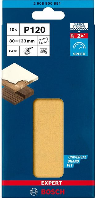 Bosch Expert C470 Schwingschleifpapier gelocht Körnung 120 B: 133 mm, T: 80 mm, 10 Stück - Bild 2
