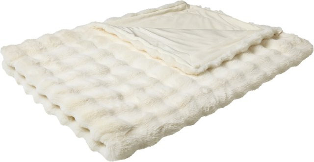 LIVARNO Premium Kuscheldecke aus Fluffy Faux Fur in Weiß, B/B: 150 x 200 cm - Bild 1