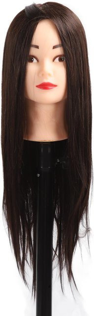Haarpuppe mit Ständerklemme, Mittelscheitel, Friseur Kosmetologie - Bild 1