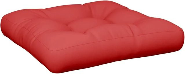 vidaXL Palettenkissen Rot aus Polyester, quadratisch, wasserabweisend und UV-beständig, B/T/H: 50 x 50 x 12 cm - Bild 1