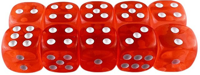 Allbestart D6 Würfelsammlung, 10-teiliges Set, orange, 14mm - Bild 1