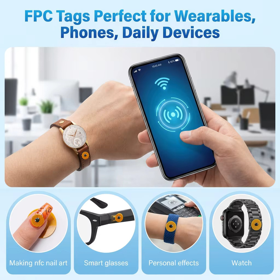 HENNCER NTAG215 NFC-Tag Ultra-Kleiner FPC Aufkleber 13,56MHz 504 Byte Wasserdicht für Nicht-Anti-Metall-Anwendungen - Bild 3