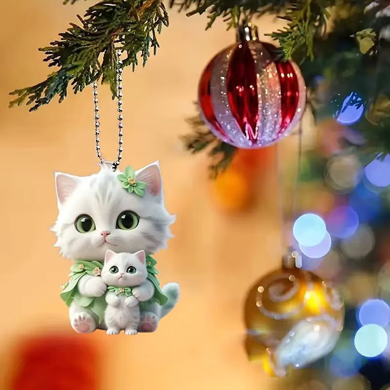 Handgefertigtes Acryl-Anhänger Ornament für den Rückspiegel als Auto-Innendekoration mit Tier-Motiven in Mehrfarbig - Bild 3
